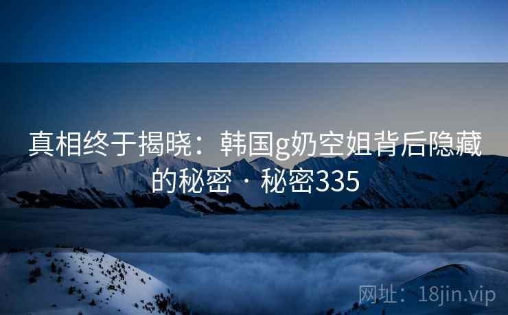 真相终于揭晓：韩国g奶空姐背后隐藏的秘密 · 秘密335