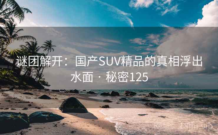 谜团解开:国产SUV精品的真相浮出水面 · 秘密125 谜团解开:国产SUV精品的真相浮出水面 · 秘密125